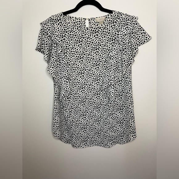 LOFT Tops - LOFT Black and White Print Blouse XL